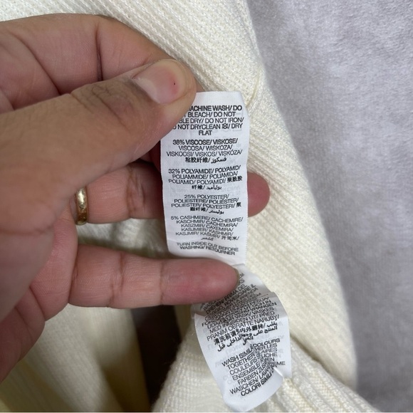 Sweaty Betty  Embrace Cashmere Blend Long Line Cardigan In Ivory Women's Sz S - Picture 6 of 8